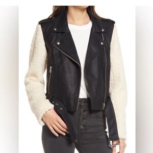 Pistola Anita Faux Leather Shearling Moto Jacket